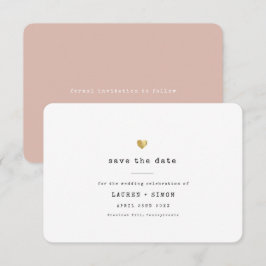 Modern Minimalistisk Skrivmaskin Guld Hjärtahjälp  Spara Datumet