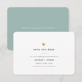 Modern Minimalistisk Skrivmaskin Guld Hjärtat Bröl Spara Datumet