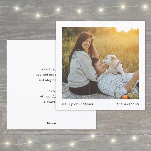 Modern minimalistisk skrivmaskin - julfoto julkort (Skapare uppladdad)