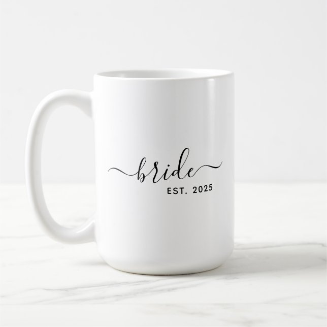 modern minimalistisk skrivstil Brud Kaffemugg (Vänster)
