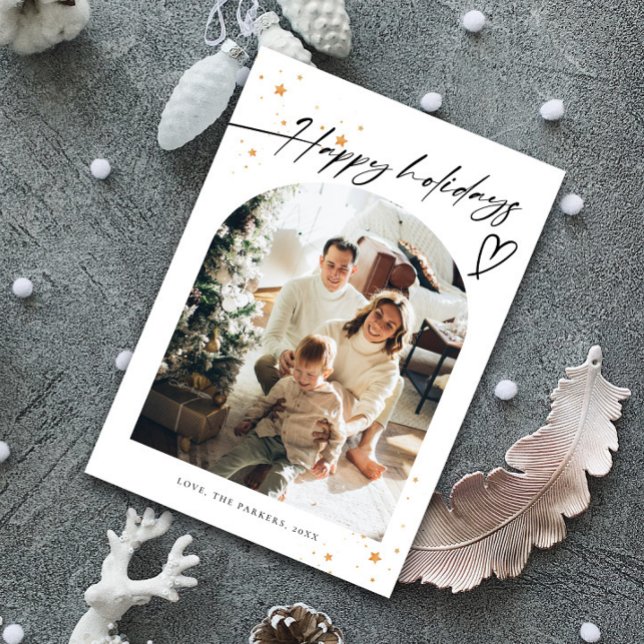 Modern minimalistisk skrivstil Goda helger 5 Foto Julkort (Skapare uppladdad)