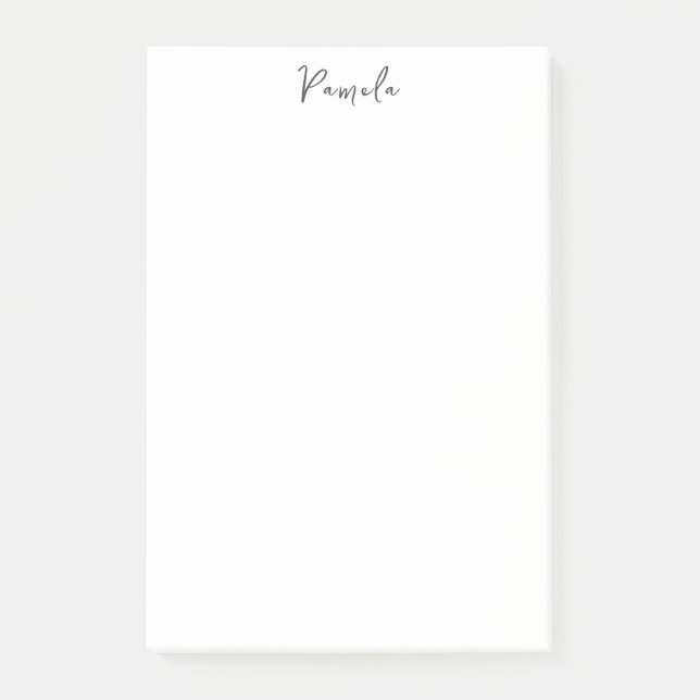 Modern minimalistisk slapp, enkel cute Own Namn Post-it Block (Framsida)