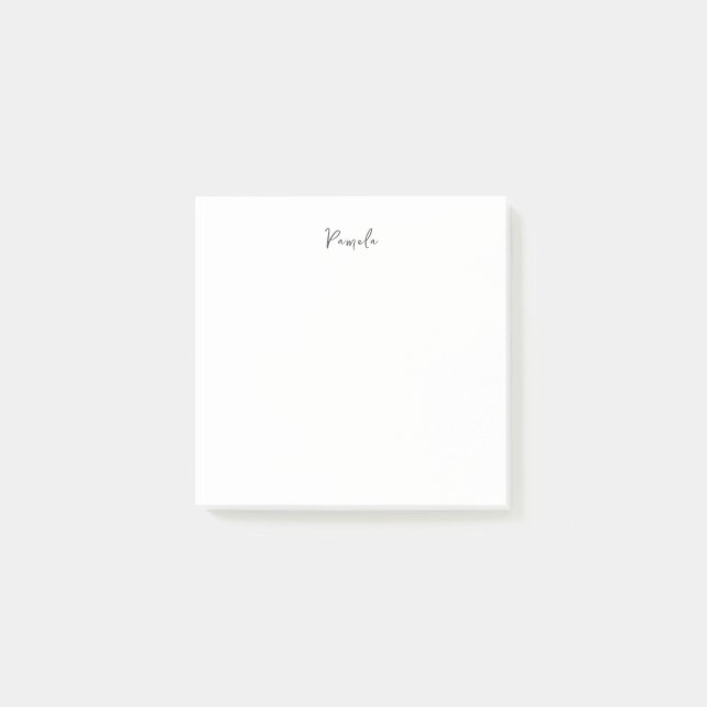 Modern minimalistisk slapp, enkel cute Own Namn Post-it Block (Framsida)