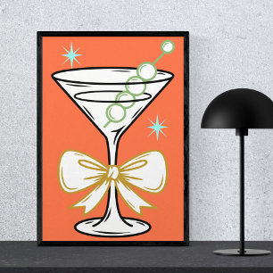 Modern minimalistisk snygg Martini-cocktail trendi Poster