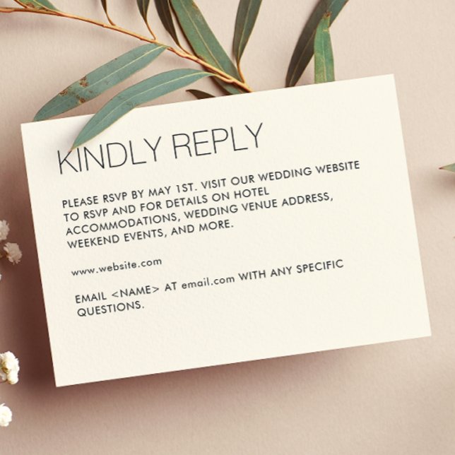 Modern minimalistisk Soft White Bröllop OSA Kort (Skapare uppladdad)