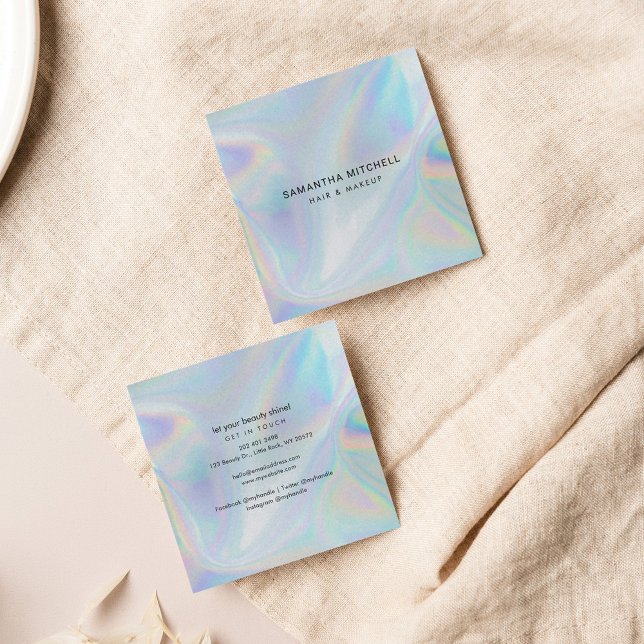 Modern minimalistisk soptiker fyrkantigt visitkort (Modern Holographic Square Business Card)