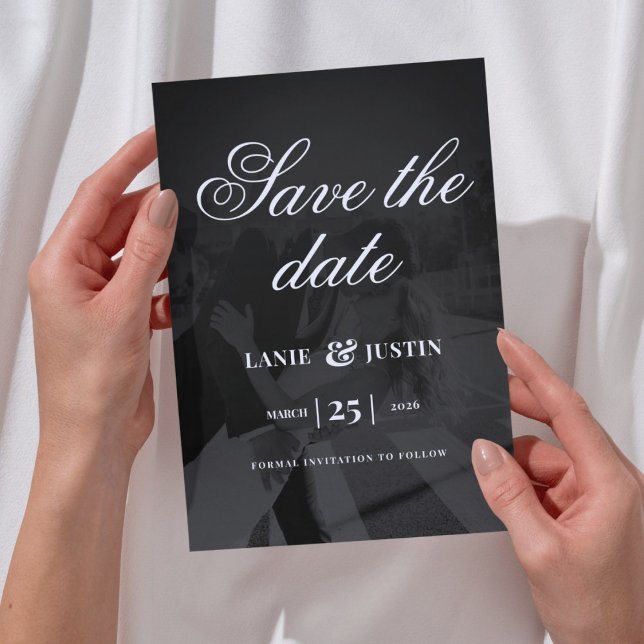 Modern Minimalistisk Spara Datum Bröllopsfoto Inbjudningar (Modern Minimalist Save the Date Wedding Photo Invitation )