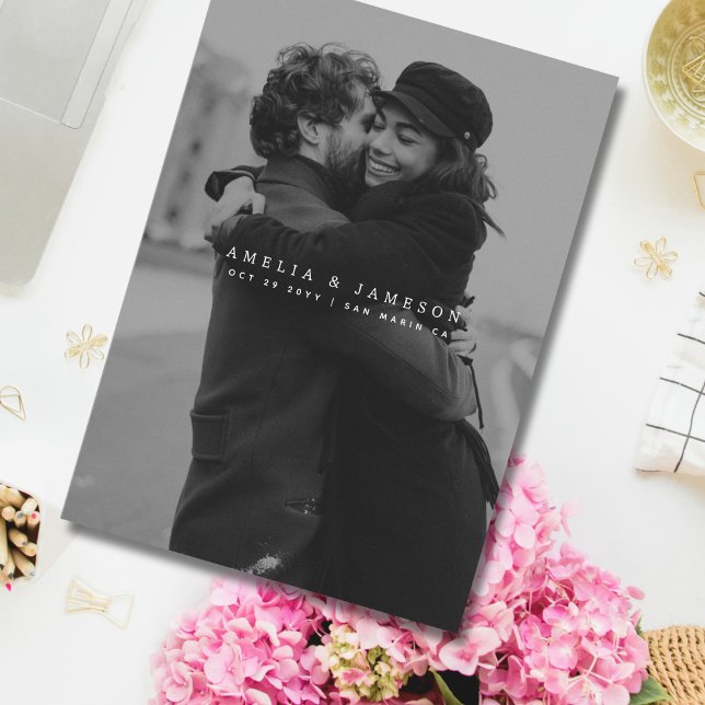 Modern minimalistisk Spara datumfoto QR-kod Spara Datumet (Skapare uppladdad)