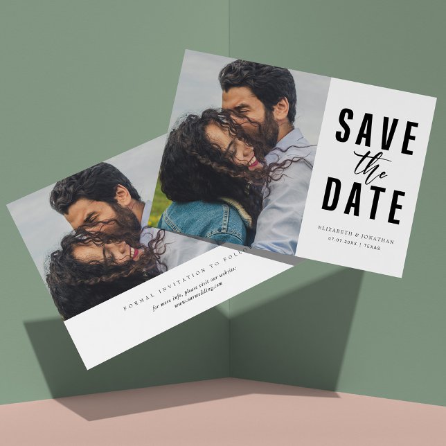 Modern minimalistisk Stil: ett foto sparar datum Inbjudningar (Modern Minimalist Style_ One Photo Save The Date Invitation)