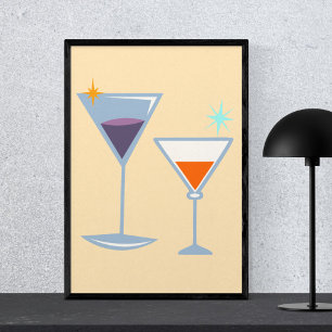 Modern minimalistisk stilren retro mitten av sekle poster