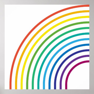 Modern minimalistisk stilren samtida regnbåge poster