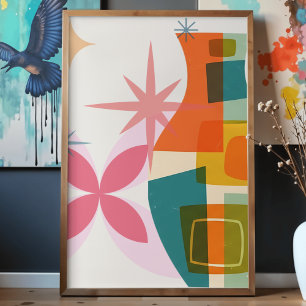 Modern minimalistisk stilren trendig mid-century poster