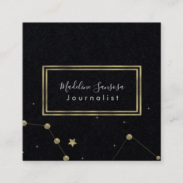 Modern minimalistisk stjärnbild guld fyrkantigt visitkort (Framsida)
