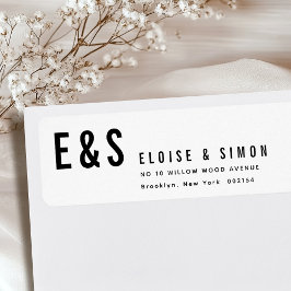 Modern, minimalistisk stor, djärv, Monogram-retur Returadress Etikett