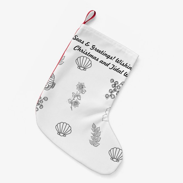 Modern minimalistisk strandstuga liten julstrumpa (Framsidan (Hängande))