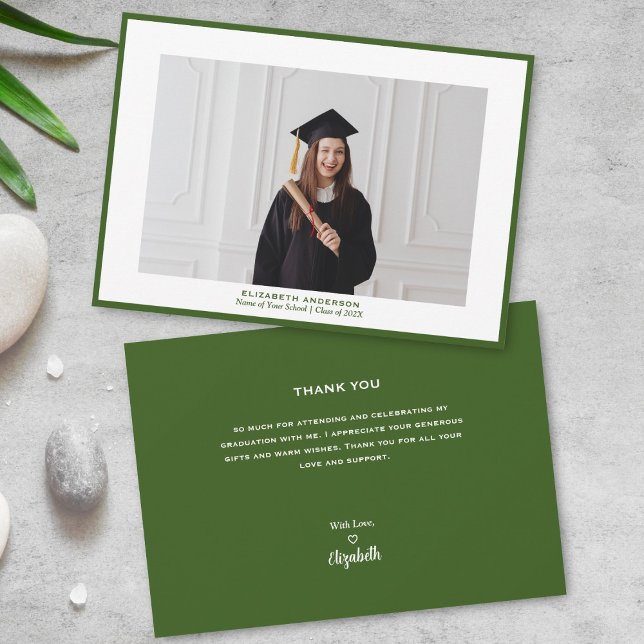 Modern minimalistisk Student Photo Studenten Tack Kort (Skapare uppladdad)