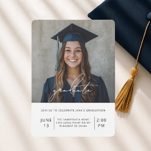 Modern minimalistisk Studenten-foto   Klass 2025 Inbjudningar