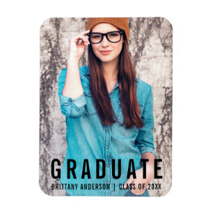 Modern minimalistisk Studenten-fotoanmälan B Magnet