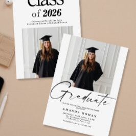 Modern minimalistisk Studentfest av foto Inbjudningar