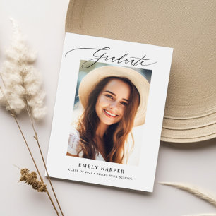 Modern, minimalistisk Studentfest av skript 2-foto Inbjudningar