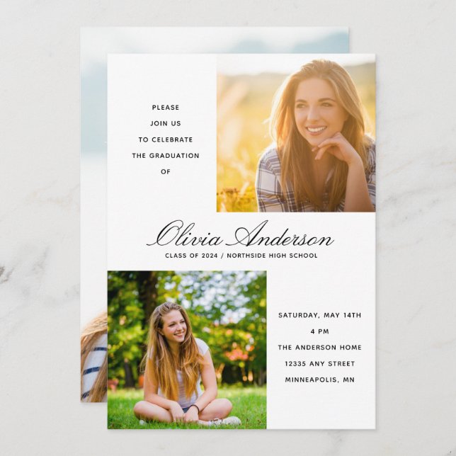 Modern, minimalistisk Studentfest av skript 3 - fo (Fram/baksida)