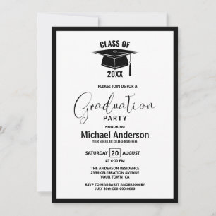 Modern minimalistisk Studentfest Inbjudningar