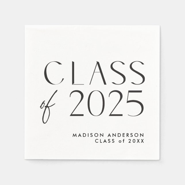 Modern minimalistisk Studentfest Napkins Pappersservett (Framsidan)
