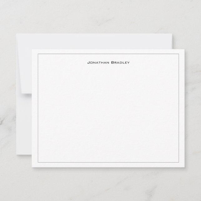 Modern minimalistisk svart, alla versaler-typograf anteckningskort (Framsida)
