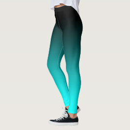 Modern minimalistisk svart Aqua-gradient Leggings