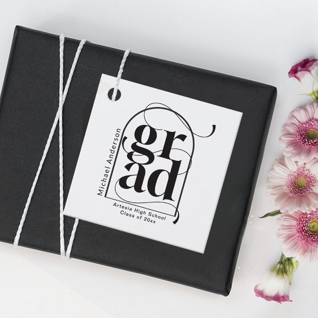 Modern minimalistisk svart Arch fet Studenten Gåvor Etiketter (Skapare uppladdad)