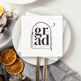 Modern minimalistisk svart Arch fet Studenten Pappersservett