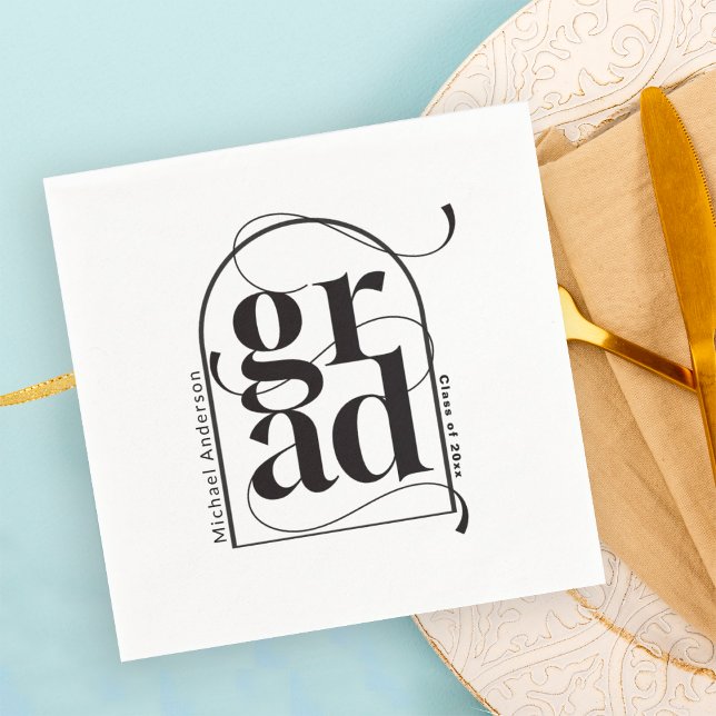 Modern minimalistisk svart Arch fet Studenten Pappersservett (Skapare uppladdad)