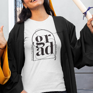 Modern minimalistisk svart Arch fet Studenten T Shirt