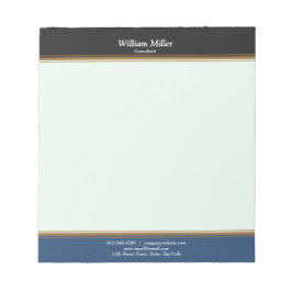 Modern minimalistisk svart blå Rand Anteckningsblock