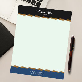 Modern minimalistisk svart blå Rand Anteckningsblock