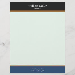 Modern minimalistisk svart blå Rand Brevhuvud