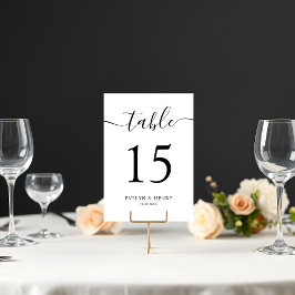 Modern minimalistisk svart Bröllop Bordsnummer