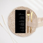 Modern, minimalistisk, svart Bröllop-middag Meny<br><div class="desc">Designad att samordna med för inbjudan till "Rena" bröllop. Om du vill ändra information klickar du på Information. Om du vill flytta texten eller ändra storlek, teckensnitt eller färg klickar du på Redigera med Design Verktyg. Visa samlingslänken på den här sidan om du vill se alla matchande objekt i den...</div>