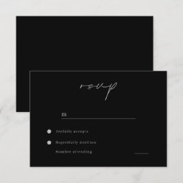 Modern minimalistisk svart Bröllop OSA Kort