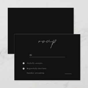 Modern minimalistisk svart Bröllop OSA Kort