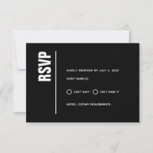 Modern minimalistisk svart, fet Bröllop