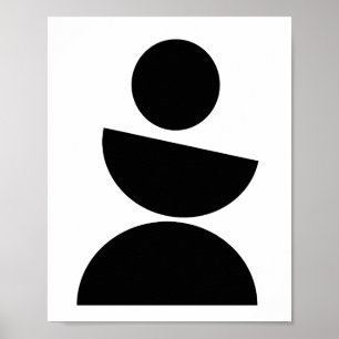 Modern, minimalistisk, svart geometri i mitten av poster