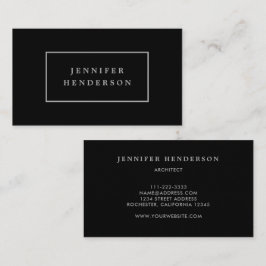 Modern minimalistisk svart grått-professionell visitkort