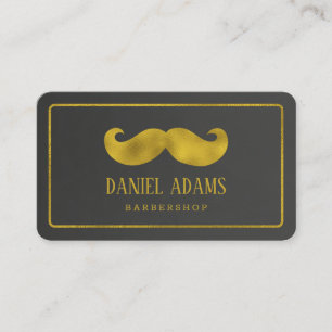 Modern minimalistisk svart-Guld-barber Visitkort