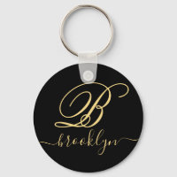 Modern minimalistisk svart Guld-monogram