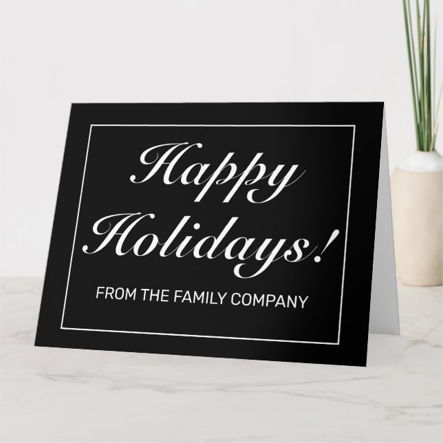 Modern minimalistisk svart Helgdag i Hälsning Kort (Framsida)