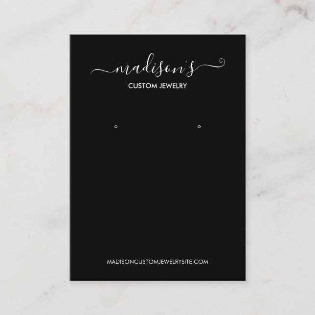 Modern minimalistisk svart judisk Visning Visitkort (Framsida)