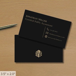 Modern Minimalistisk Svart Logotyp Visitkort