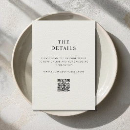 Modern minimalistisk svart och europeisk Bröllop Tilläggskort