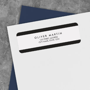 Modern minimalistisk svart- och Grått-Adressetiket Returadress Etikett